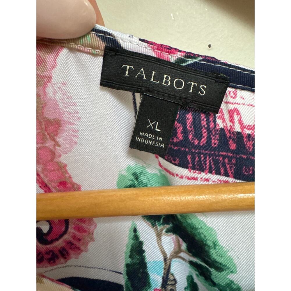 Talbots Sleeveless Italy Travel Postcard Print Blouse Tank Top Resort Travel XL - Picture 3 of 5